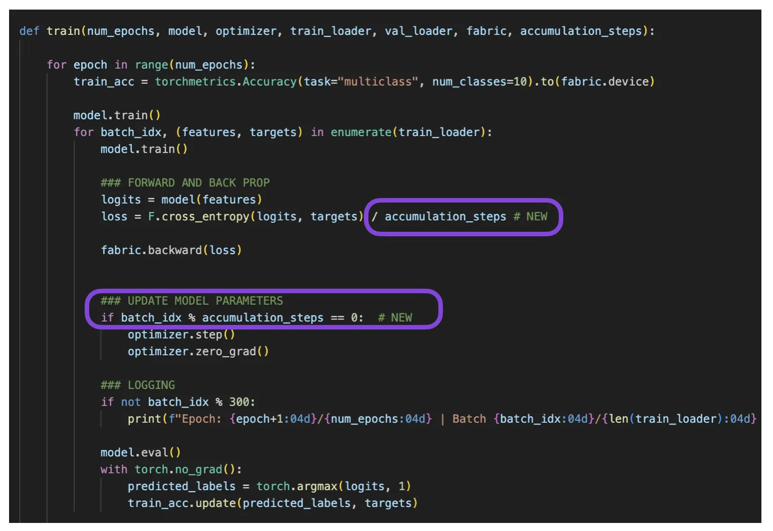 Code modification in 05_gradient-accum.py