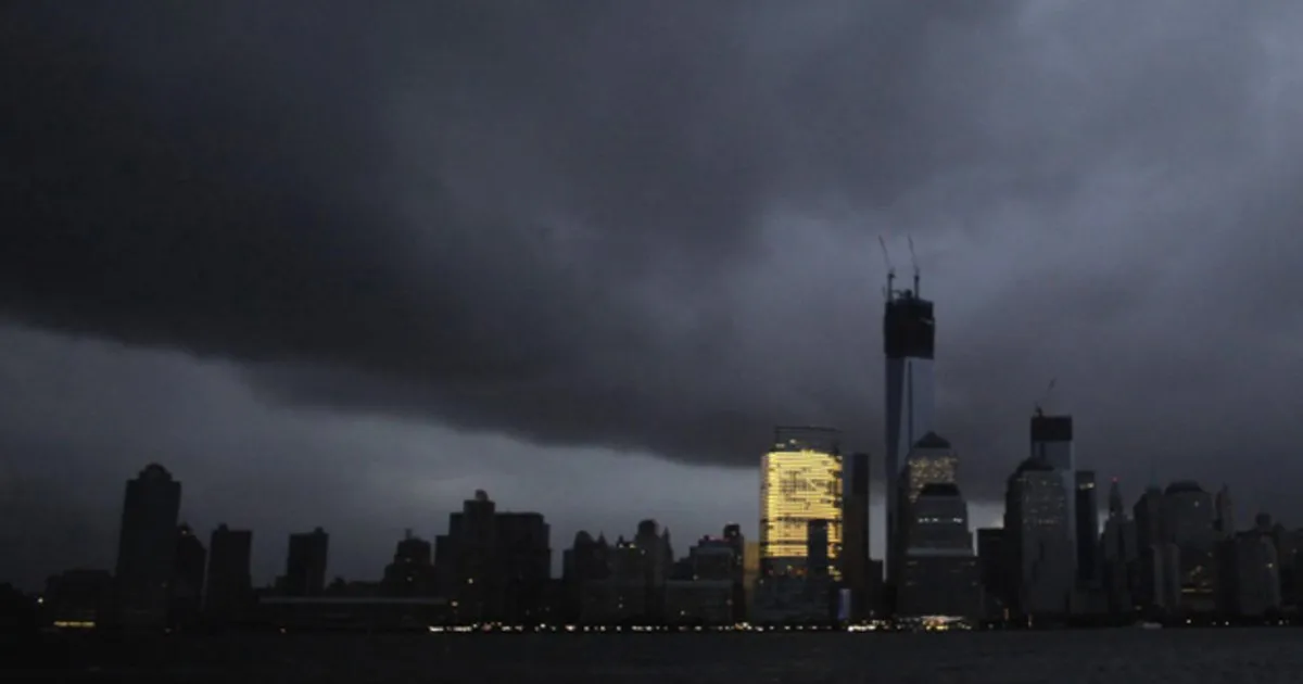 The Goldman building during Hurricane Sandy in 2012.