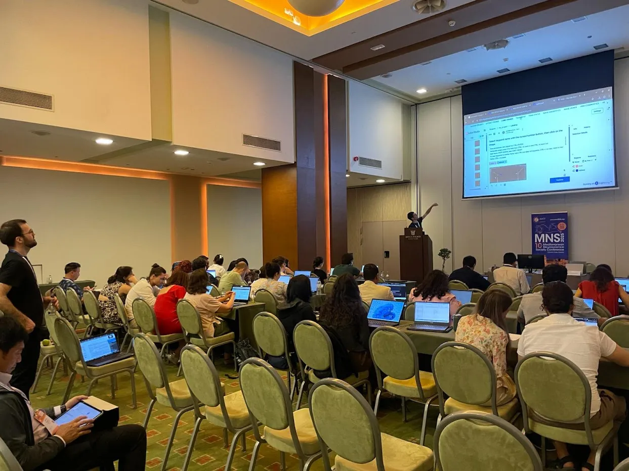 Workshop Matt Whiteway hosted at the Mediterranean Neuroscience Society this summer, bringing Lightning Pose to researchers from Southern Europe and North Africa.