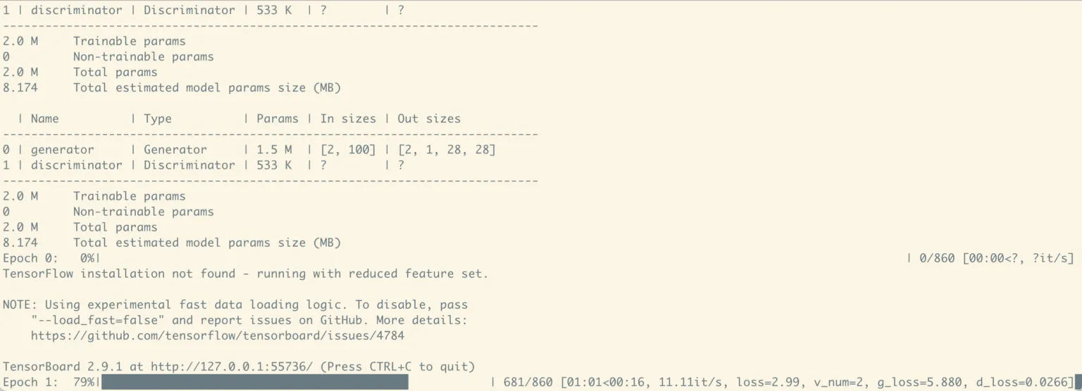 Logs in the terminal